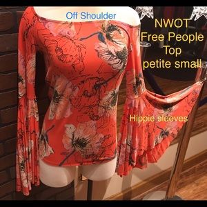 Free People bell sleeve off shoulder top brand new